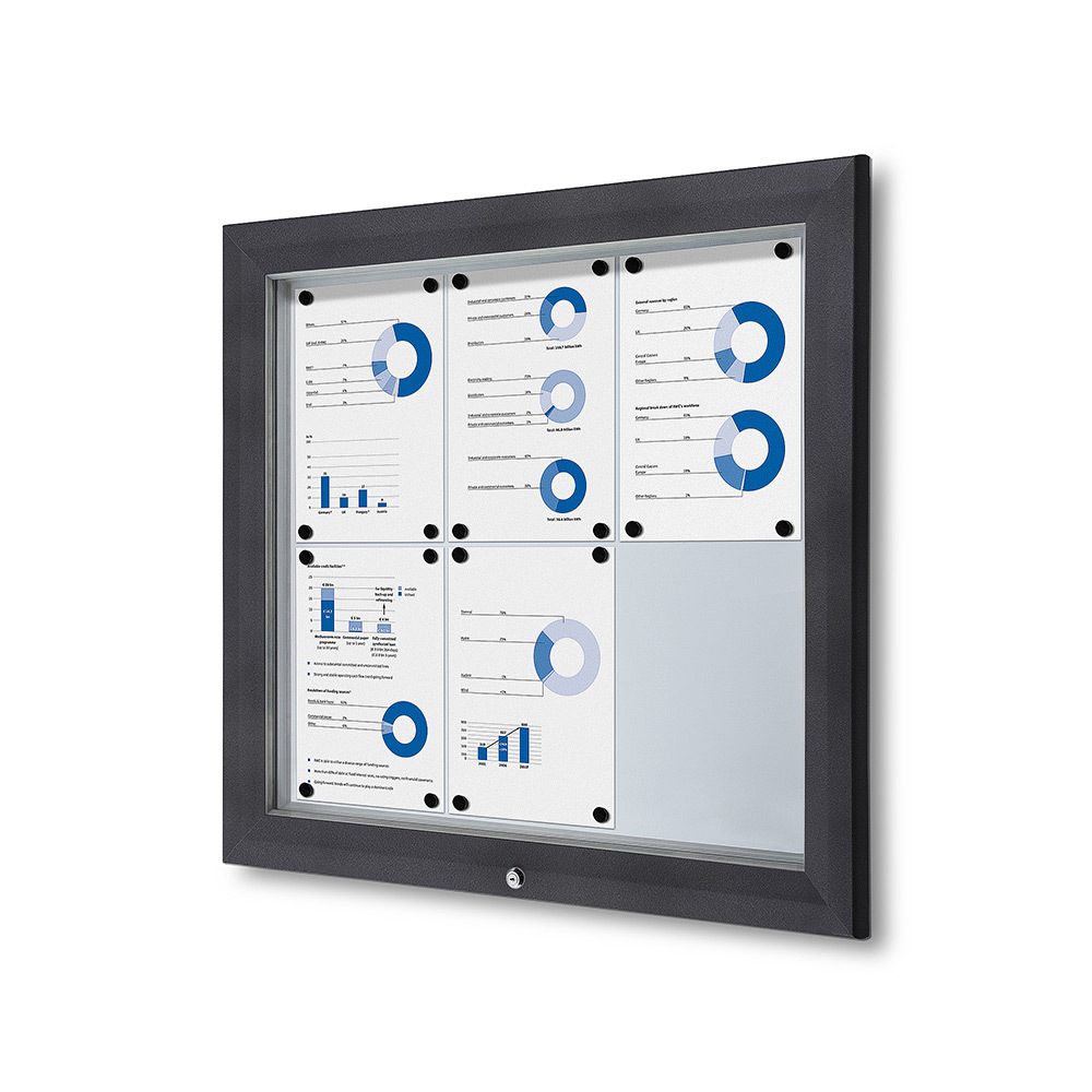 Schaukasten Außen Premium 6xA4 RAL 7016, Showdown Displays