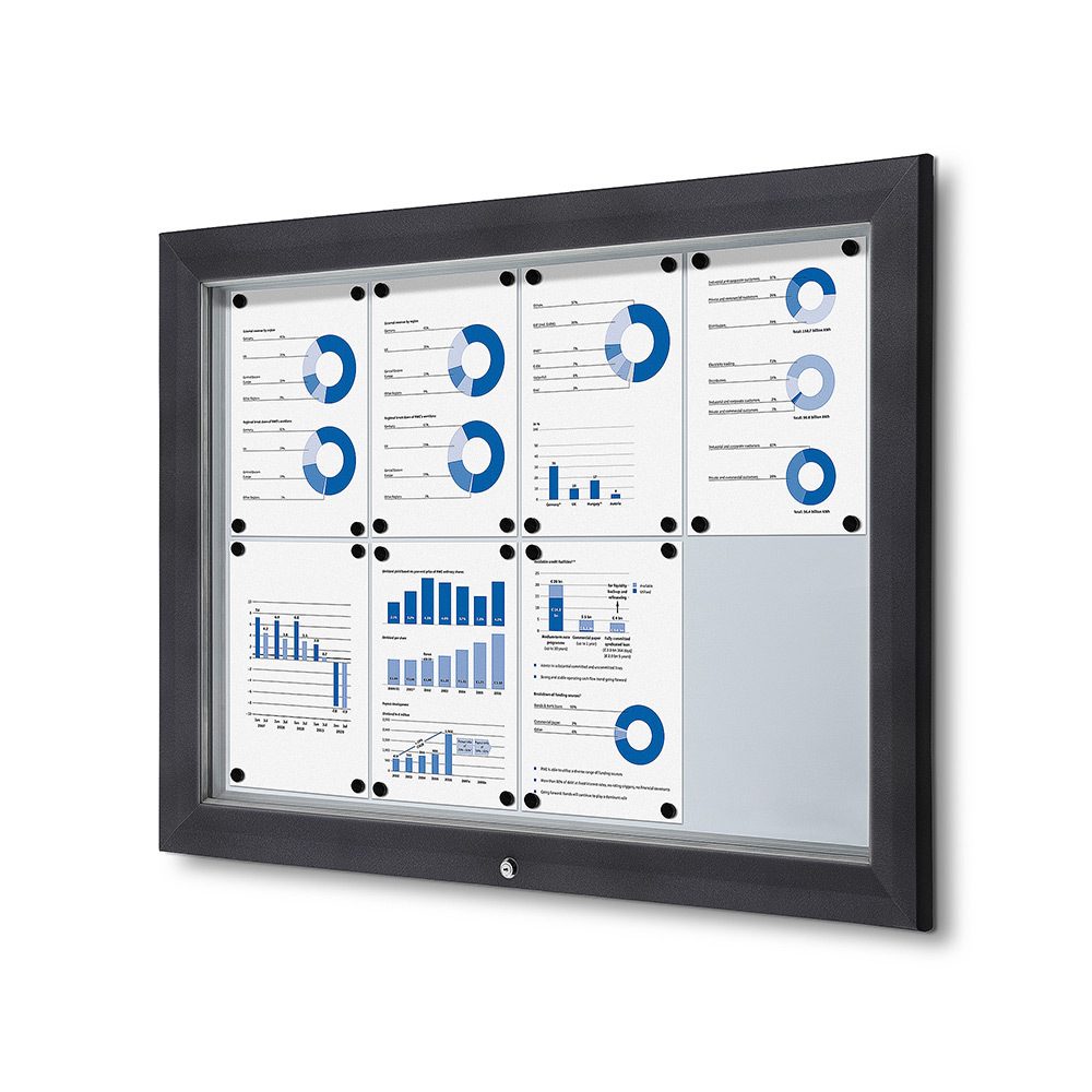 Schaukasten Außen Premium 8xA4 RAL 7016, Showdown Displays