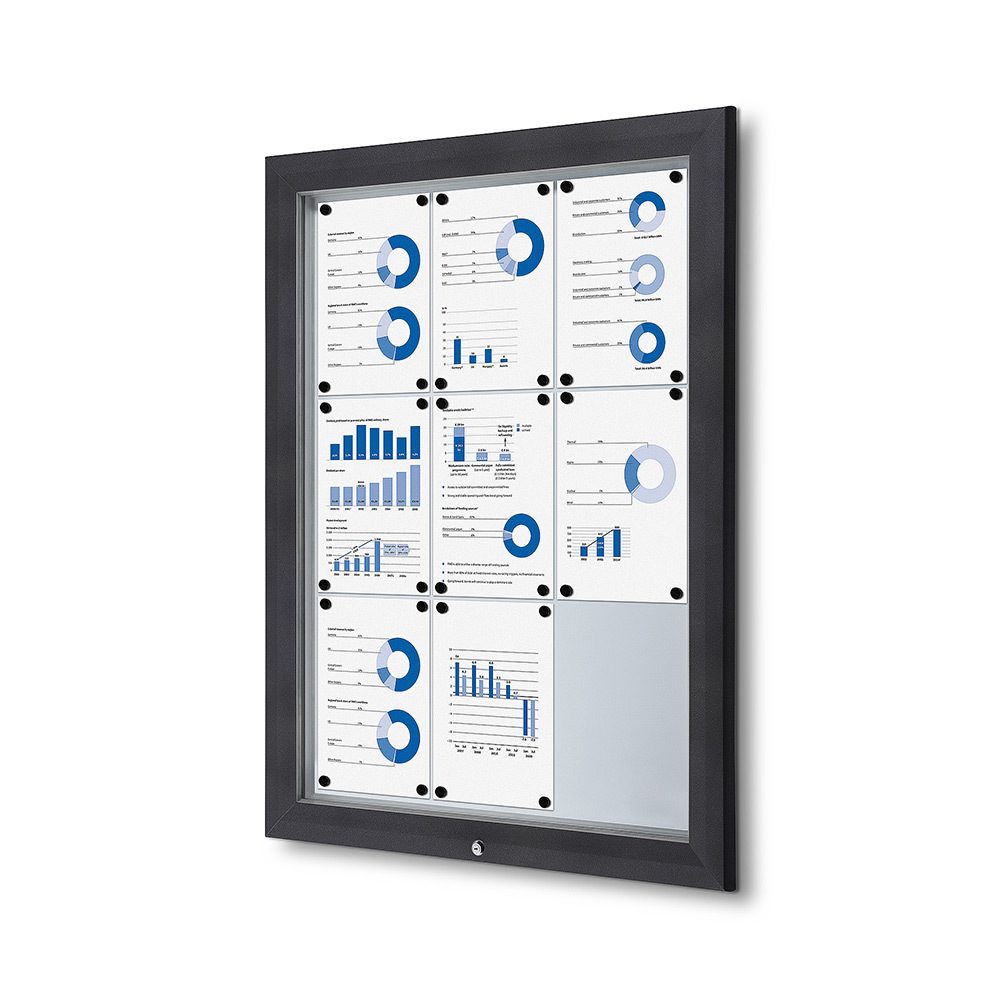 Schaukasten Außen Premium 9xA4 RAL 7016, Showdown Displays
