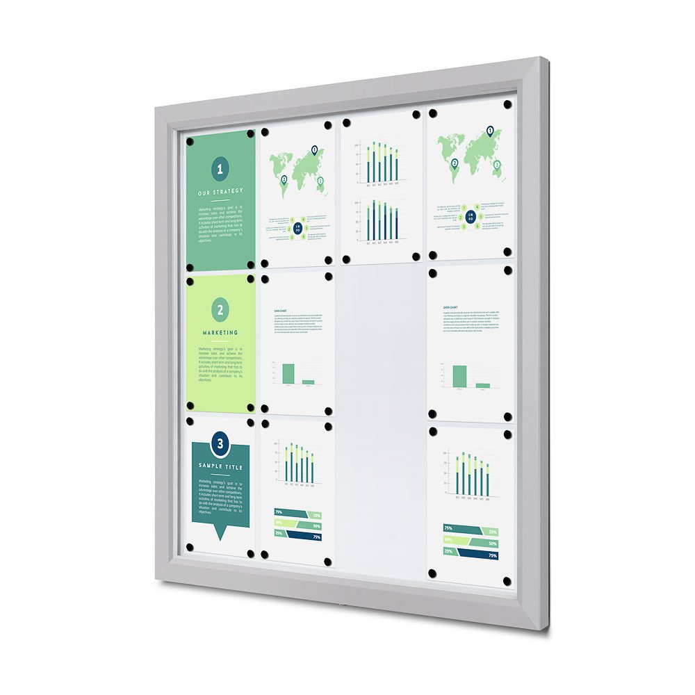 Abschließbarer Schaukasten Outdoor Slim 12 x A4, Showdown Displays