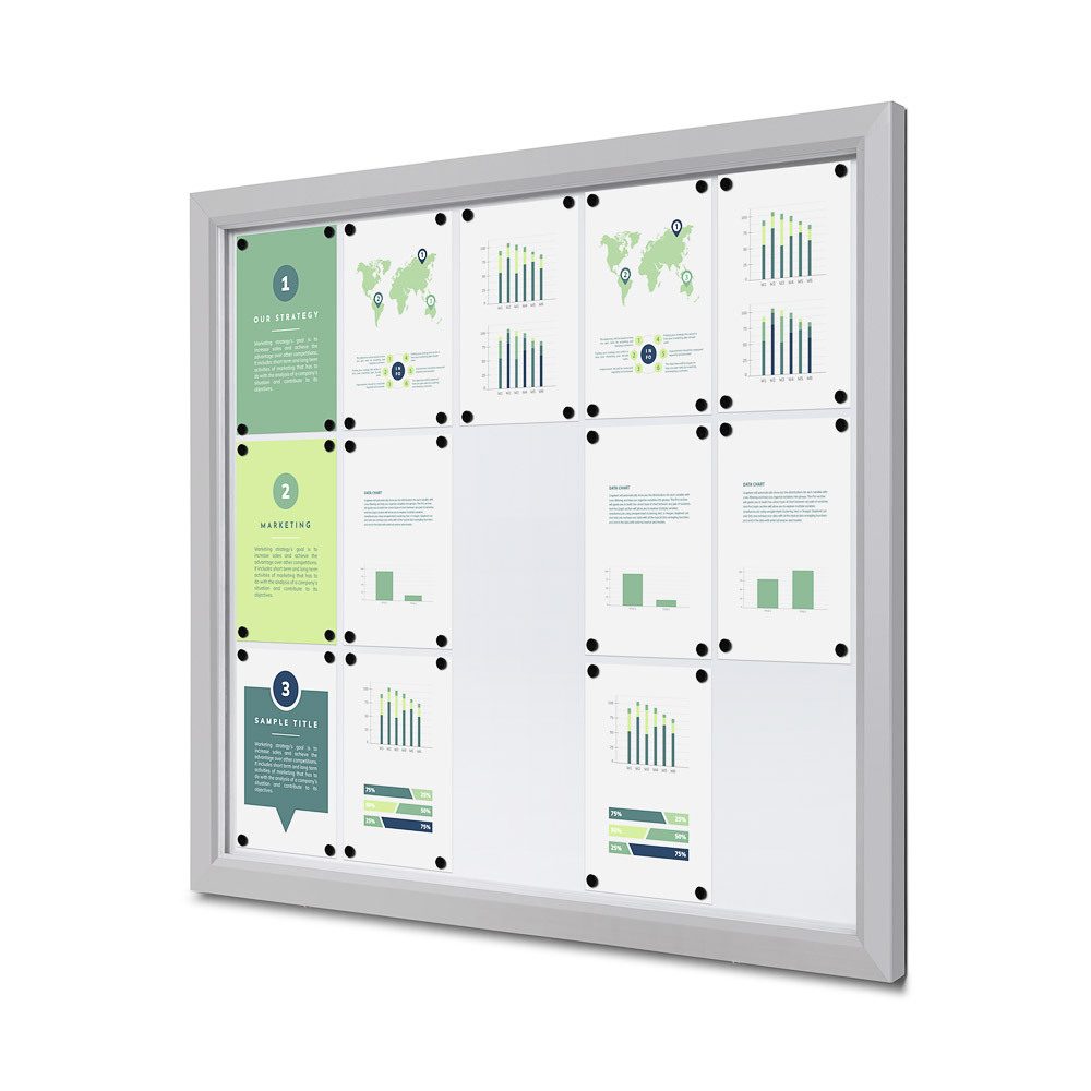 Abschließbarer Schaukasten Outdoor Slim 15 x A4, Showdown Displays