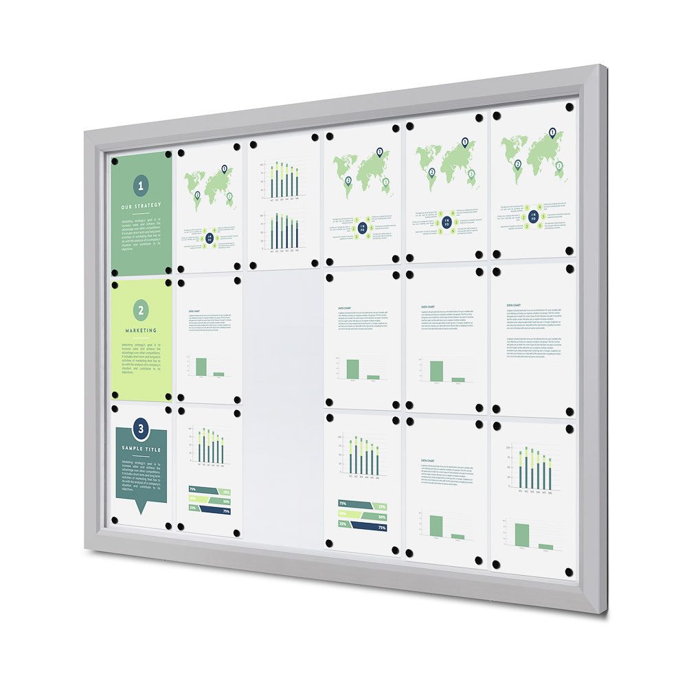 Abschließbarer Schaukasten Outdoor Slim 18 x A4, Showdown Displays