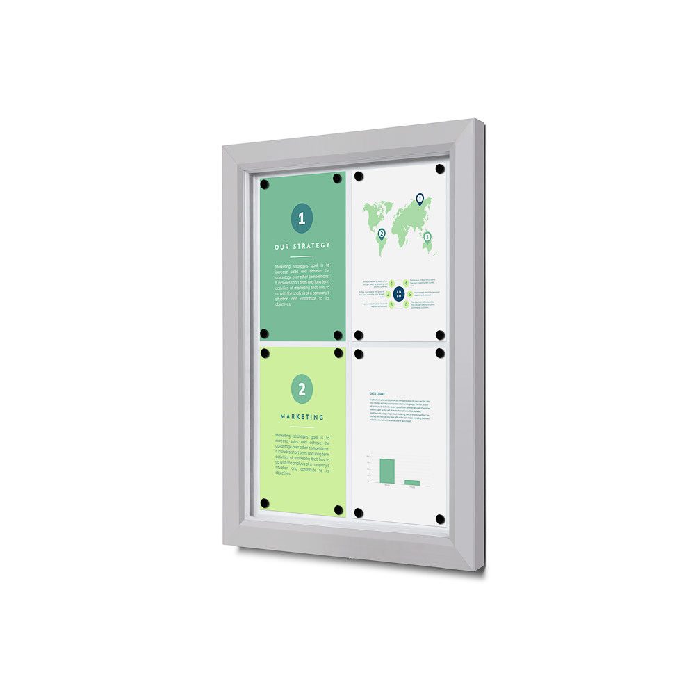 Abschließbarer Schaukasten Outdoor Slim 4 x A4, Showdown Displays
