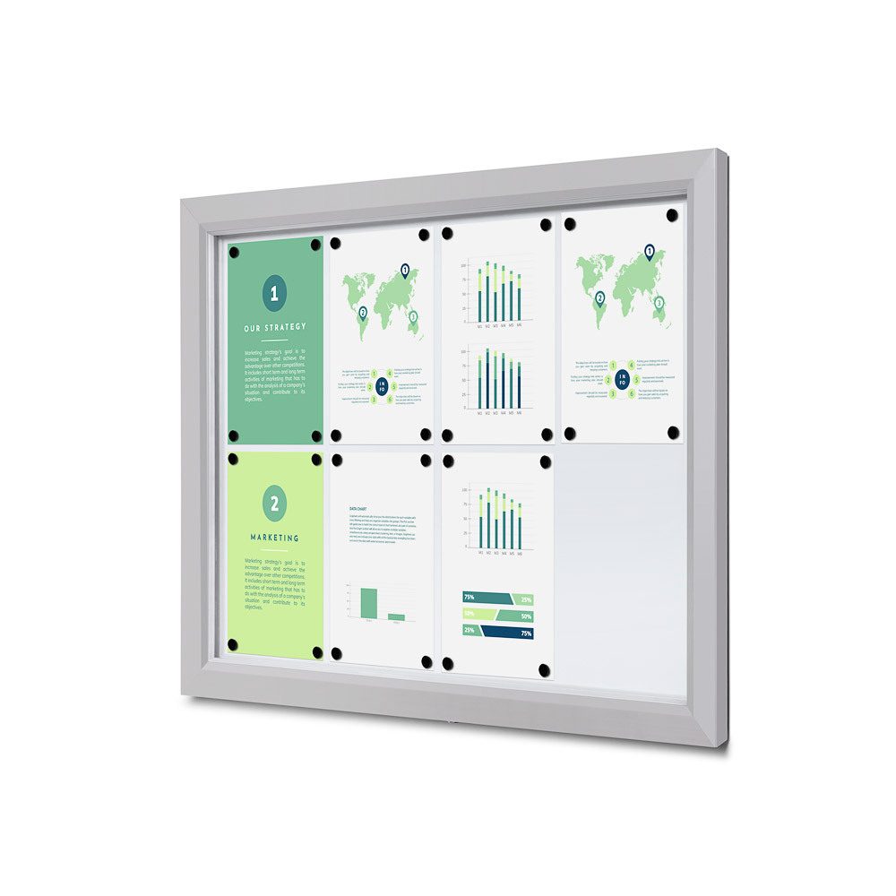 Abschließbarer Schaukasten Outdoor Slim 8 x A4, Showdown Displays