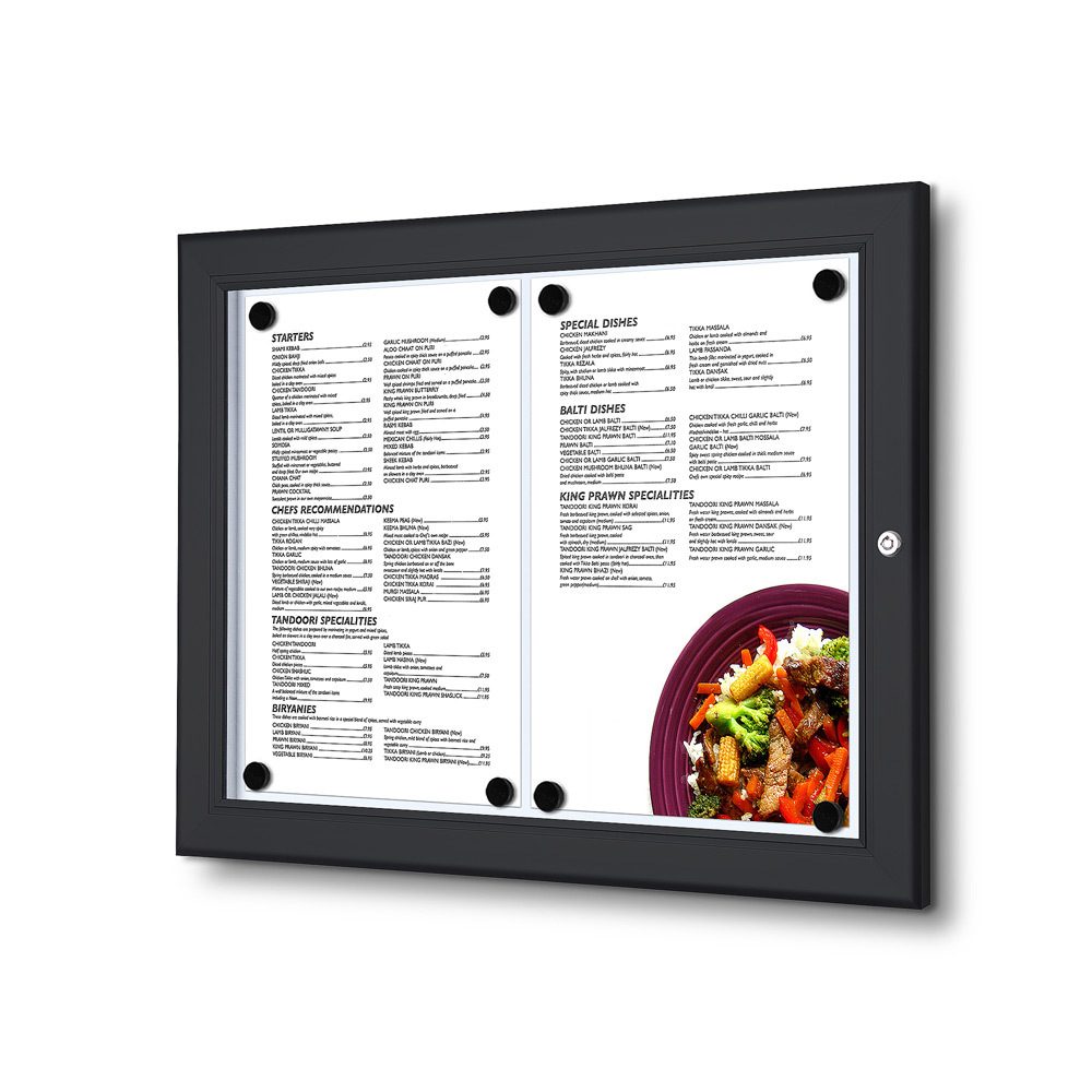 MenüKasten Outdoor Schwarz 2x DIN A4, Showdown Displays