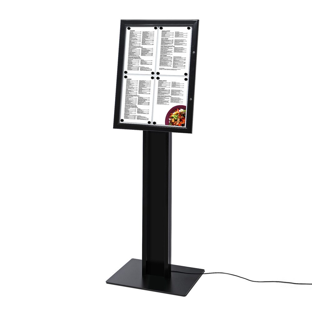 Speisekartenkasten Freistehend LED Schwarz, Showdown Displays