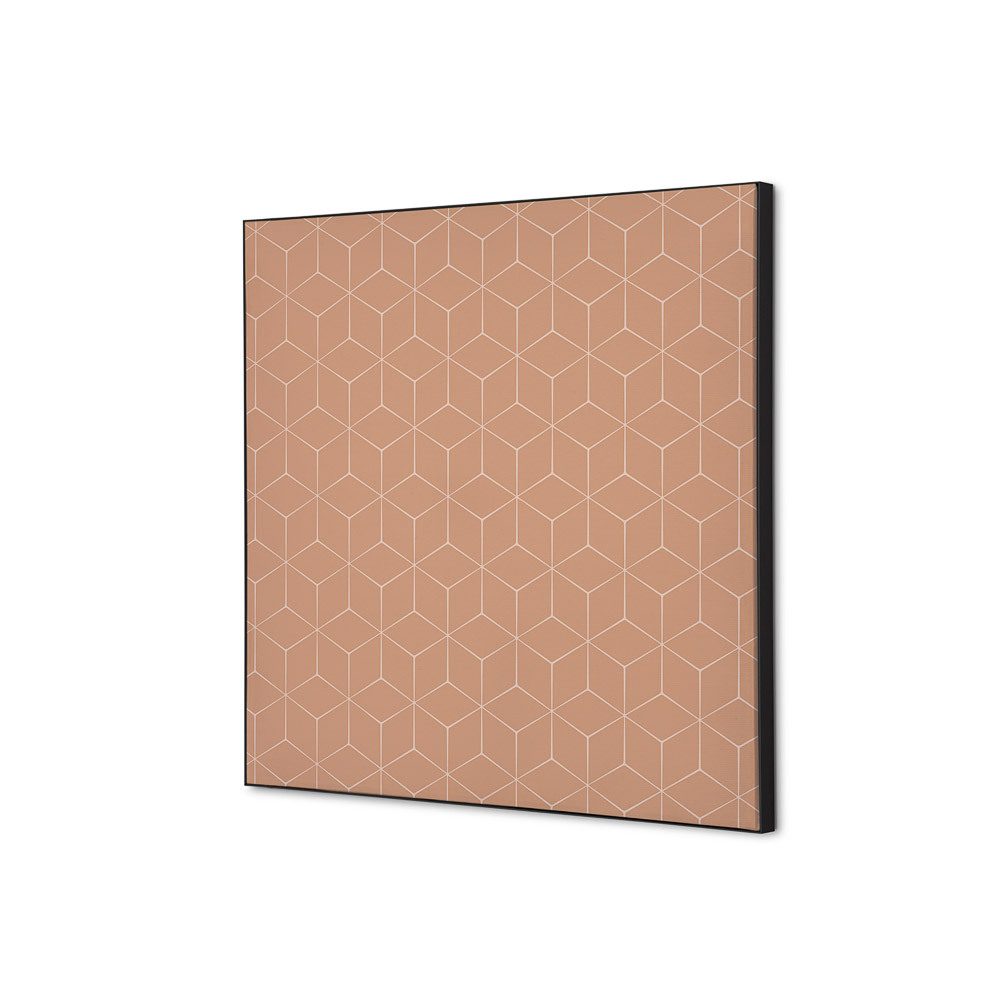 Spannstoff Wanddekoration SET 40 x 40 Motiv „Hexagon Beige“, Showdown Displays