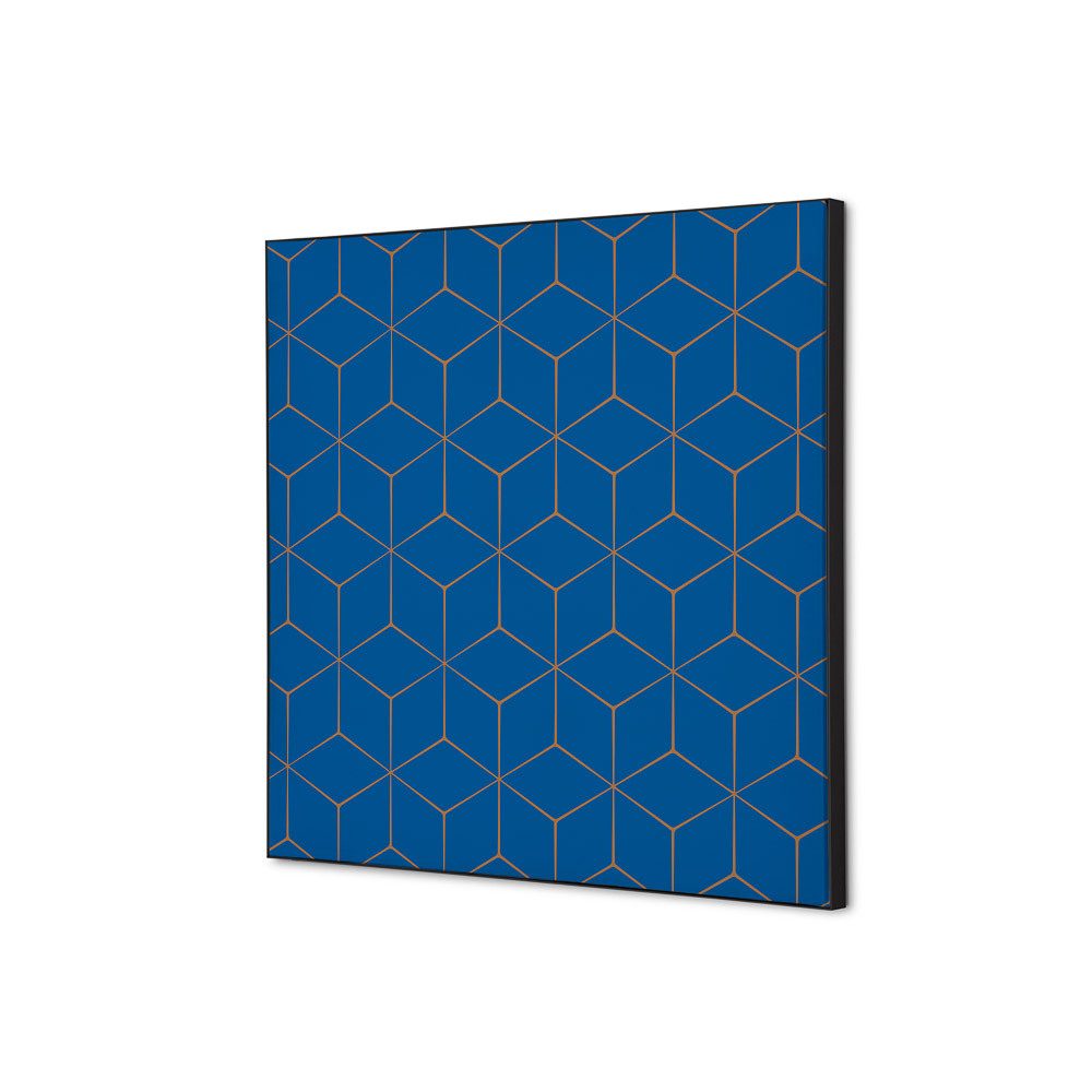 Spannstoff Wanddekoration SET 40 x 40 Motiv „Hexagon Blau-Braun“, Showdown Displays