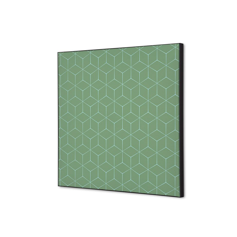Spannstoff Wanddekoration SET 40 x 40 Motiv „Hexagon“ Grün, Showdown Displays