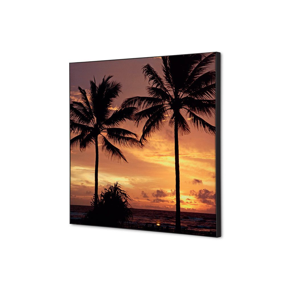 Spannstoff Wanddekoration SET 40 x 40 Motiv „Palmen Sonnenuntergang“, Showdown Displays