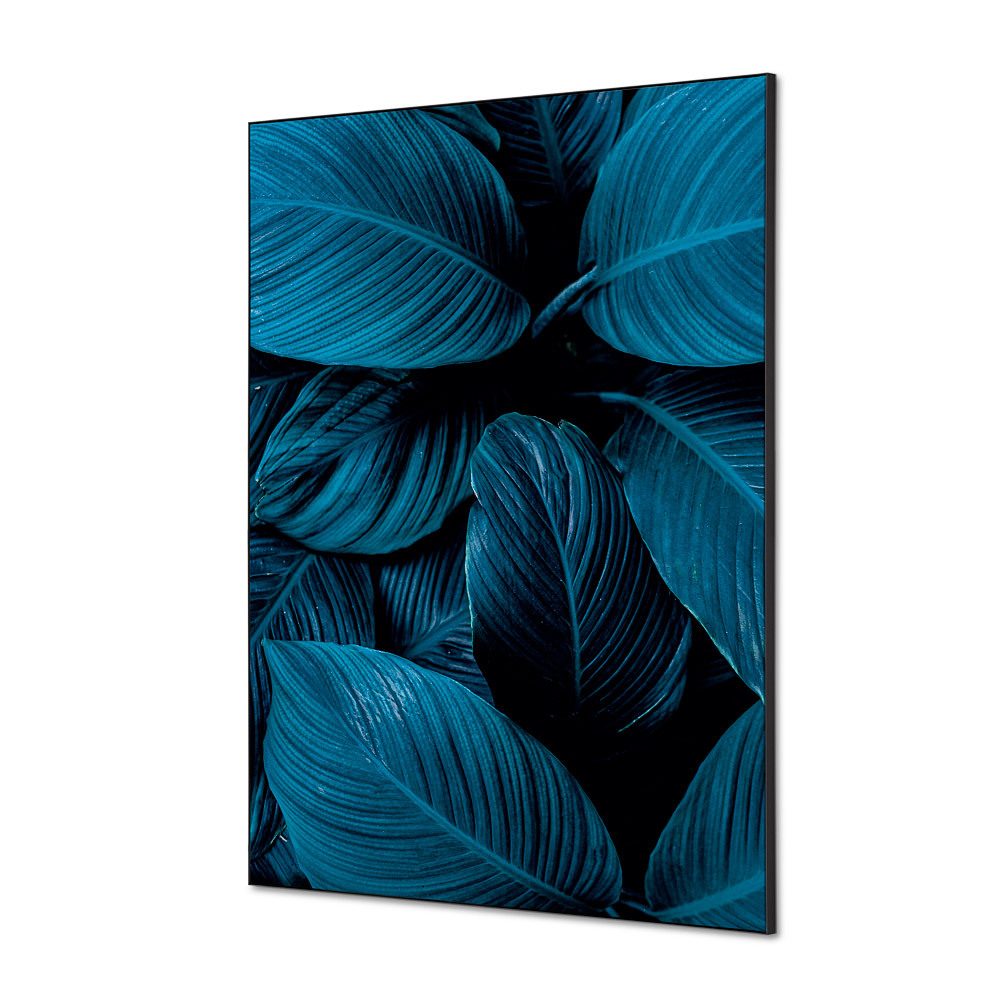 Spannstoff Wanddekoration SET A1 Motiv „Botanische Blätter“ Blau, Showdown Displays