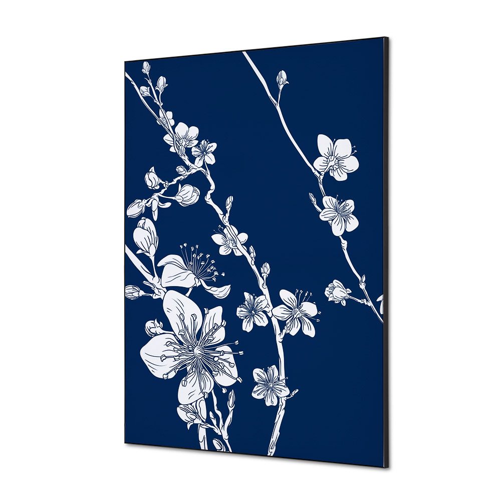 Spannstoff Wanddekoration SET A1 Motiv „Japanische Kirschblüte“ Blau, Showdown Displays