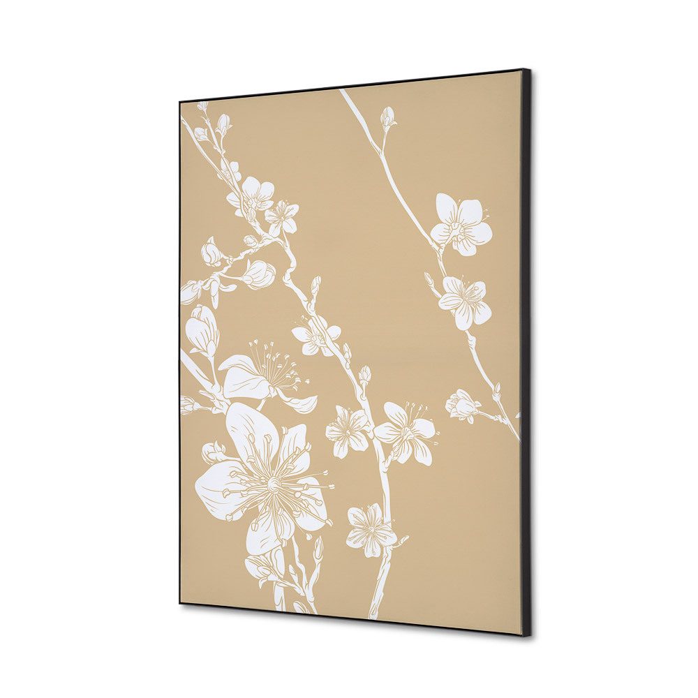Spannstoff Wanddekoration SET A2 Motiv „Japanische Kirschblüte Beige“, Showdown Displays