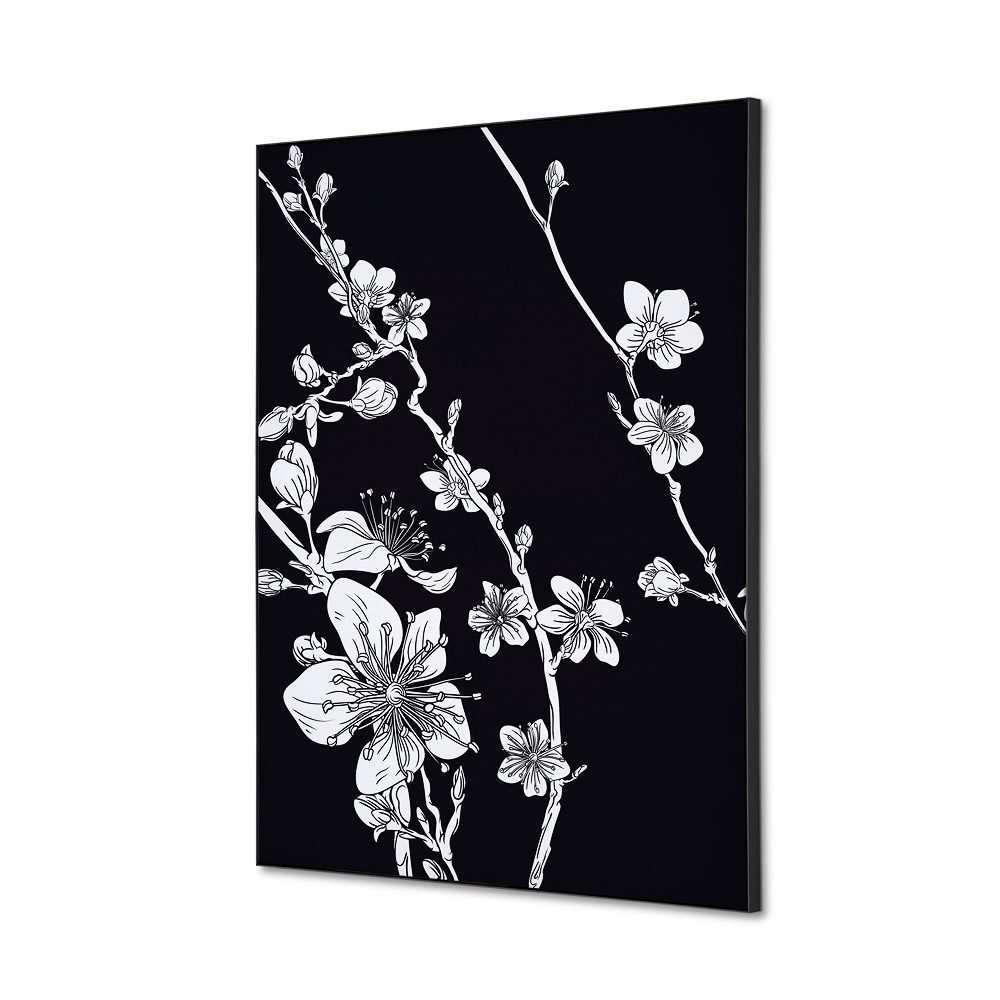 Spannstoff Wanddekoration SET A2 Motiv „Japanische Kirschblüte“ Schwarz, Showdown Displays