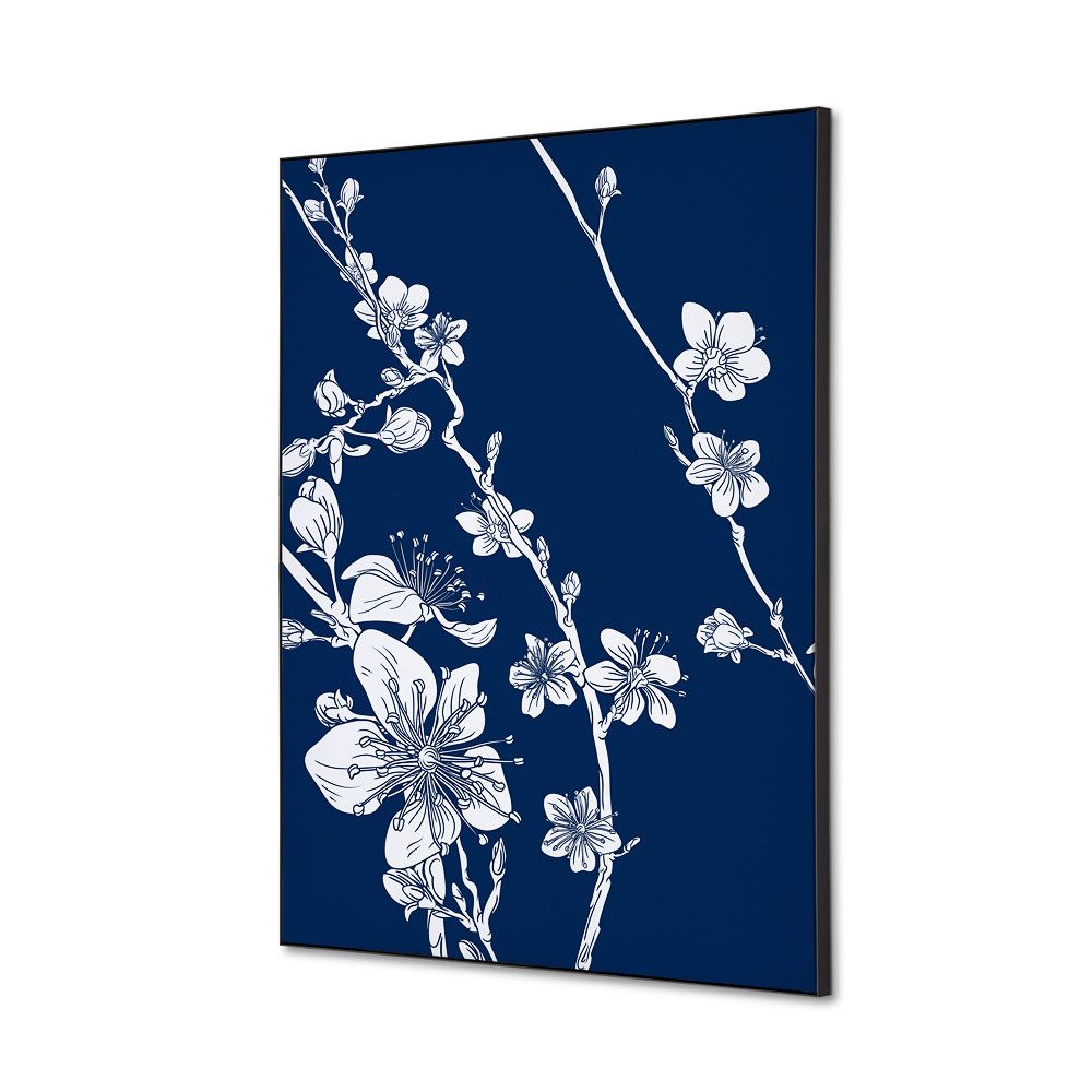 Spannstoff Wanddekoration SET A2 Motiv „Japanische Kirschblüte“ Blau, Showdown Displays