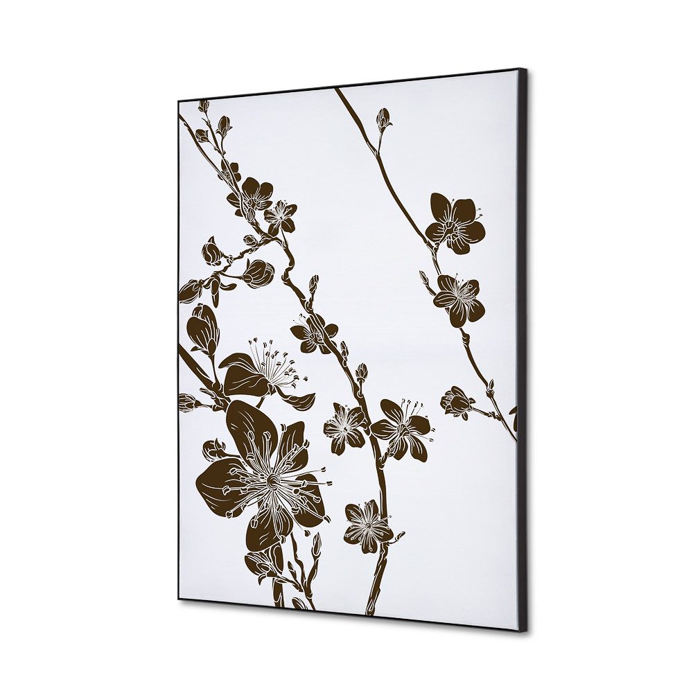 Spannstoff Wanddekoration SET A2 Motiv „Japanische Kirschblüte Dunkelbraun“, Showdown Displays