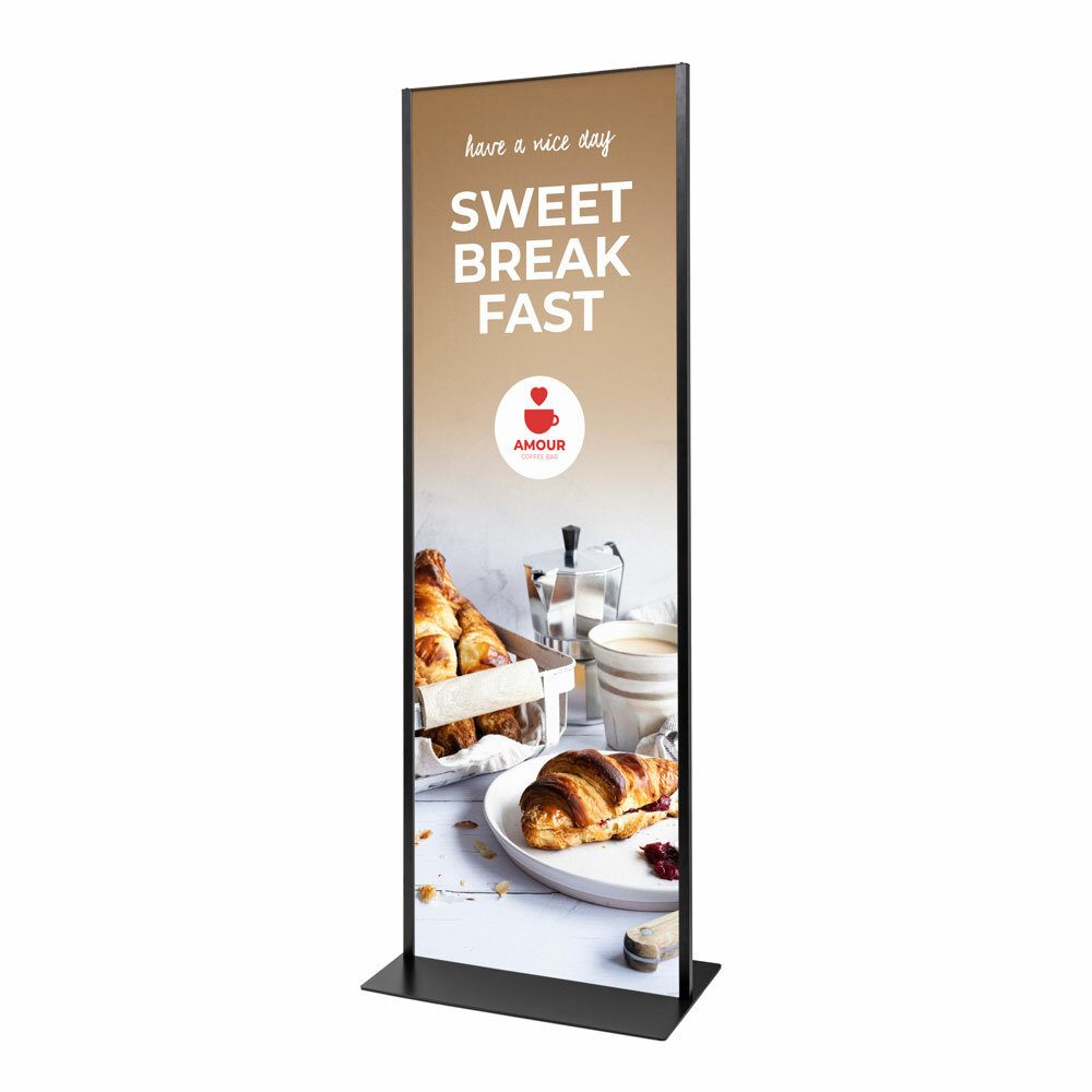 Totem Panel Plus 700 x 2000 x 3 mm RAL9005 Schwarz, Showdown Displays