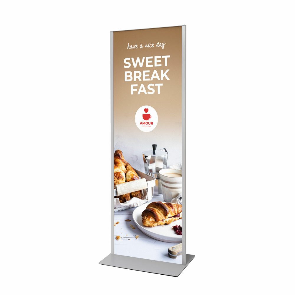 Totem Panel Plus 594 x 1682 x 3 mm Silber, Showdown Displays