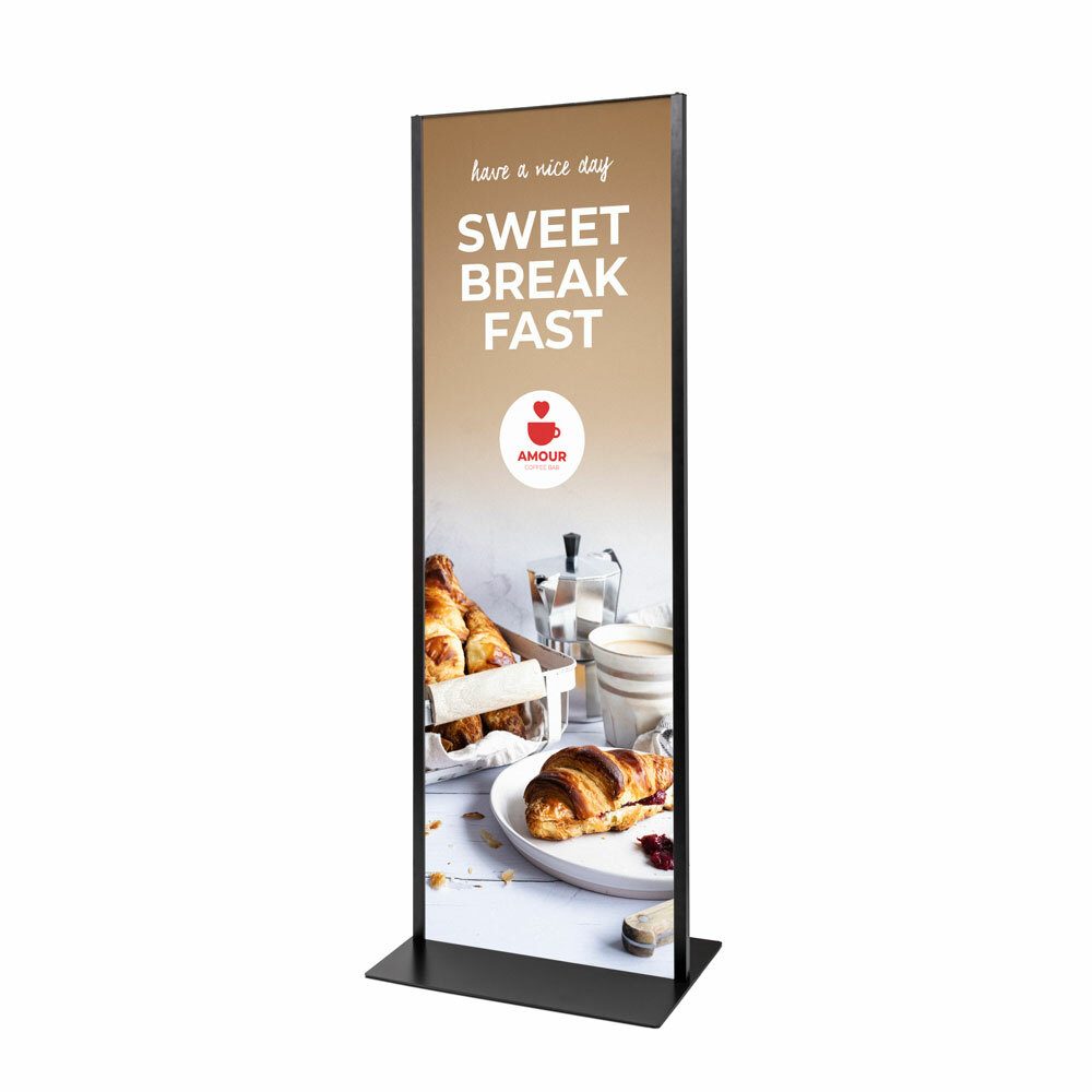 Totem Panel Plus 594 x 1682 x 3 mm RAL9005 Schwarz, Showdown Displays