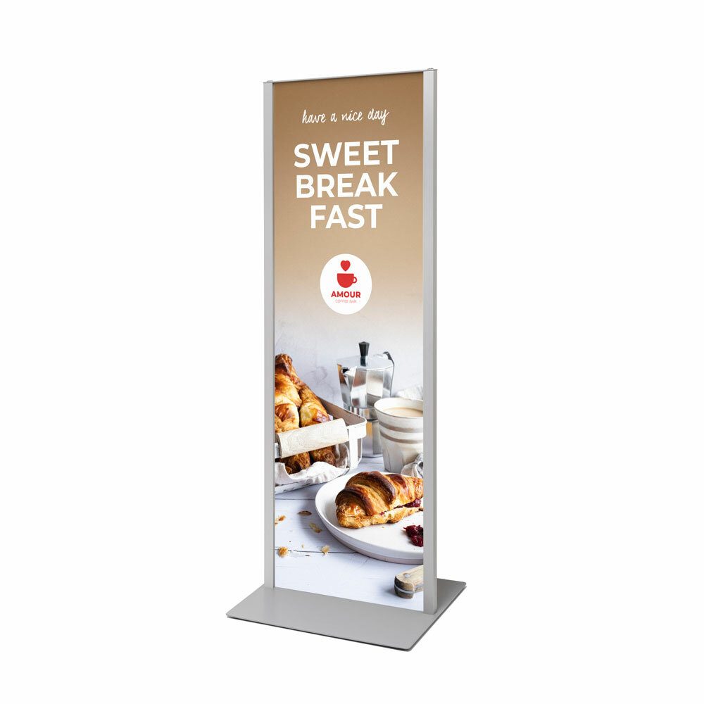 Totem Panel Plus 420 x 1200 x 3 mm Silber, Showdown Displays