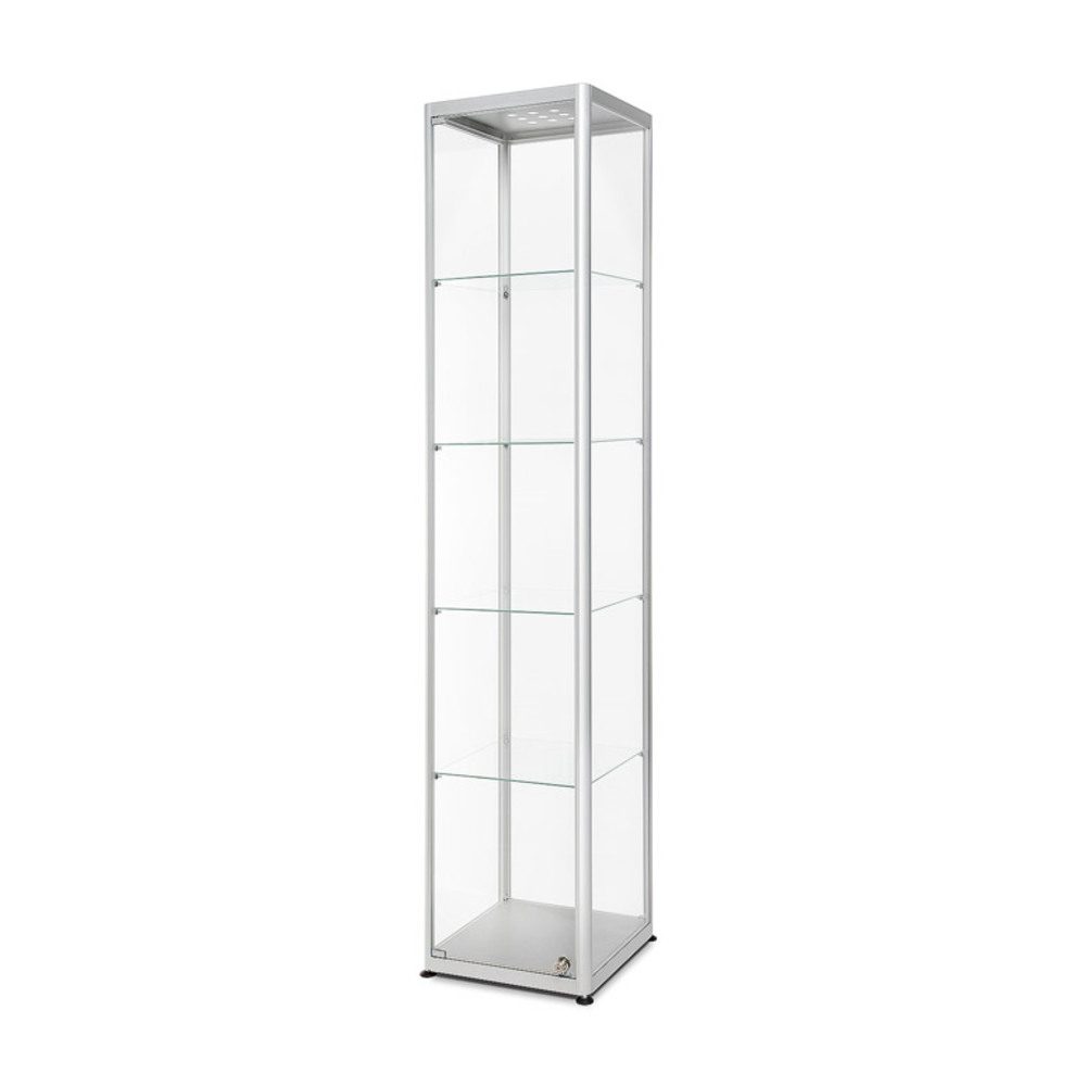 Glasvitrine bel. 400 x 2000 x 400 silber, Showdown Displays