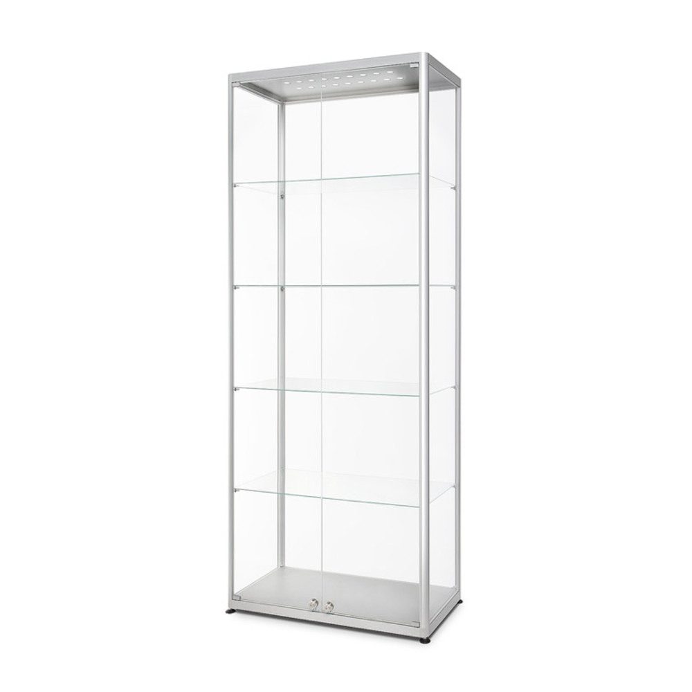 Glasvitrine bel.800 x 2000 x 400 silber, Showdown Displays