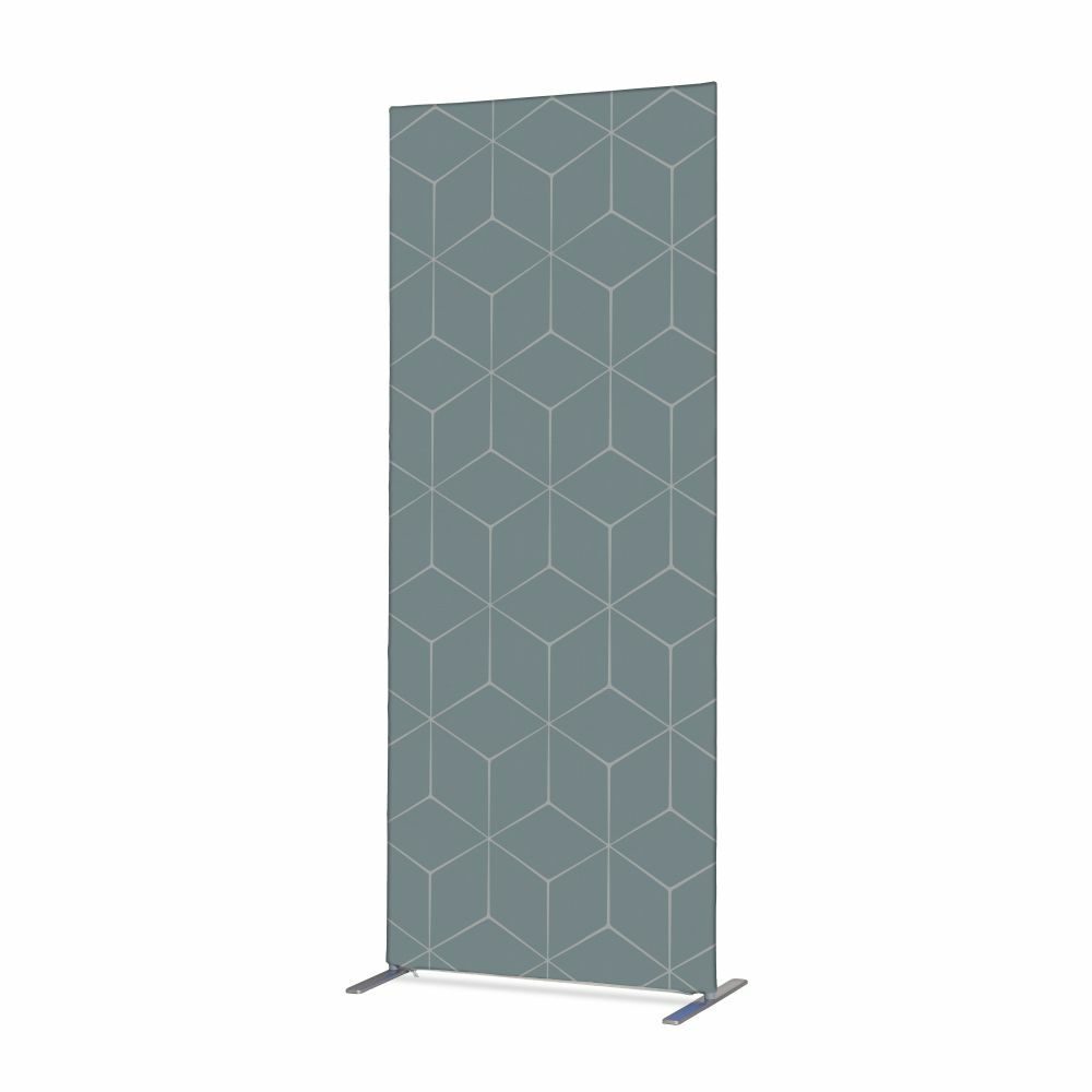 Textil Raumteiler Deko 85-200 Motiv „Hexagon“ Grau, Showdown Displays