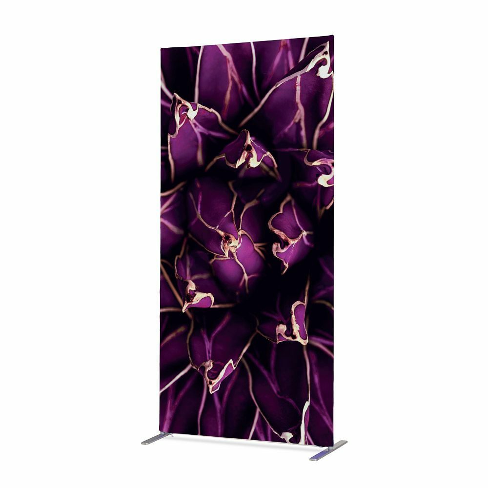 Textil Raumteiler Deko 100-200 Doppel Motiv „Kaktus“ Lila ECO, Showdown Displays