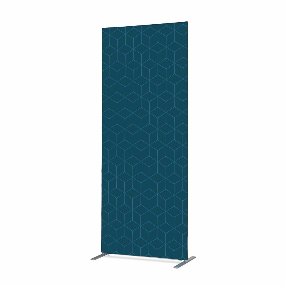 Textil Raumteiler Deko 100-200 Doppel Motiv „Hexagon“ Blau ECO, Showdown Displays