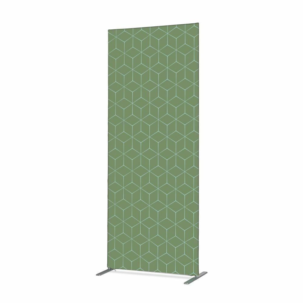 Textil Raumteiler Deko 100-200 Motiv „Hexagon“ Grün, Showdown Displays