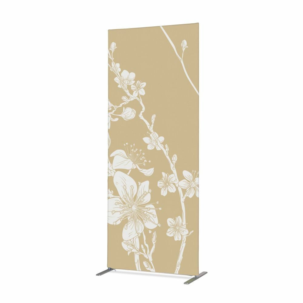 Textil Raumteiler Deko 100-200 Motiv „Abstrakte Japanische Kirschblüte Beige“, Showdown Displays