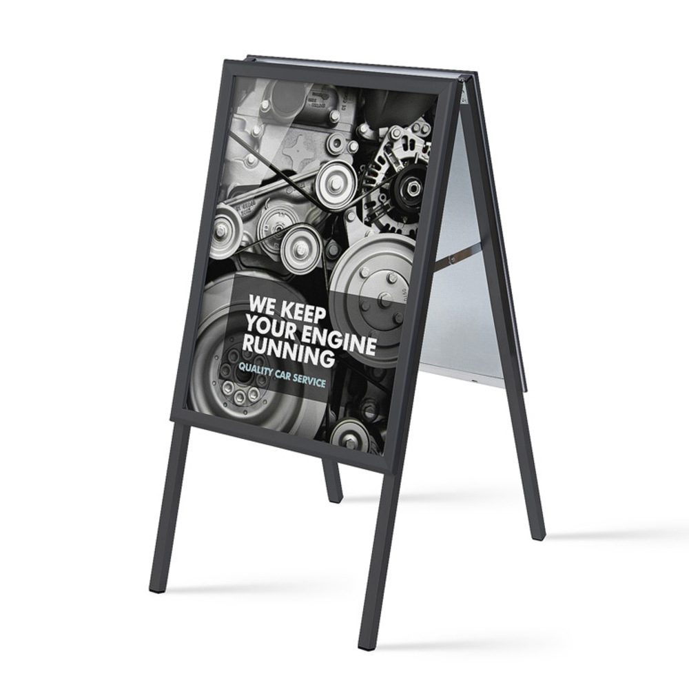Kundenstopper Standard 32 mm / Gehrung 50 x 70 schwarz, Showdown Displays