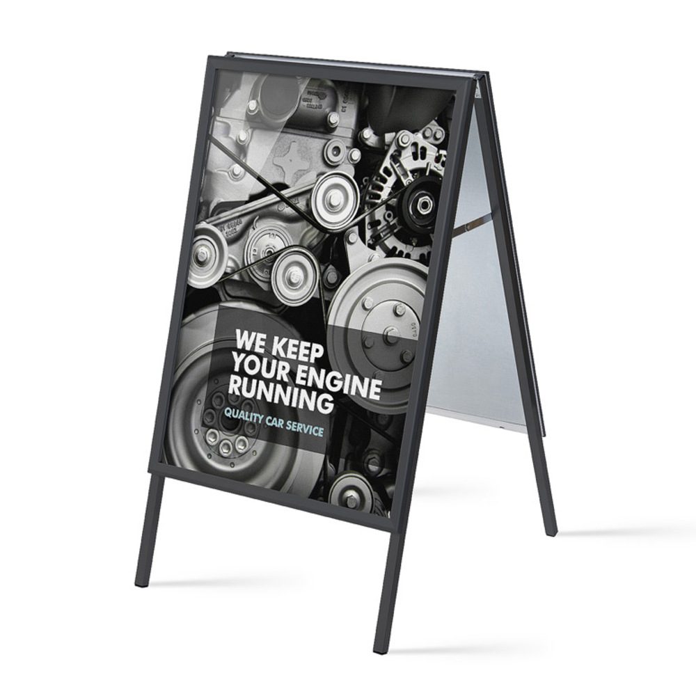 Kundenstopper Standard 32 mm / Gehrung 70 x 100 schwarz, Showdown Displays