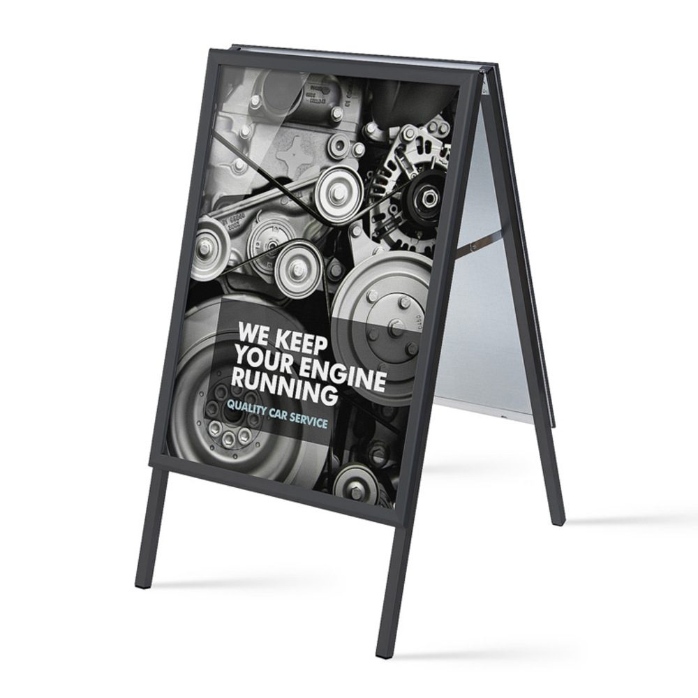 Kundenstopper Standard 32 mm / Gehrung DIN A1 schwarz, Showdown Displays