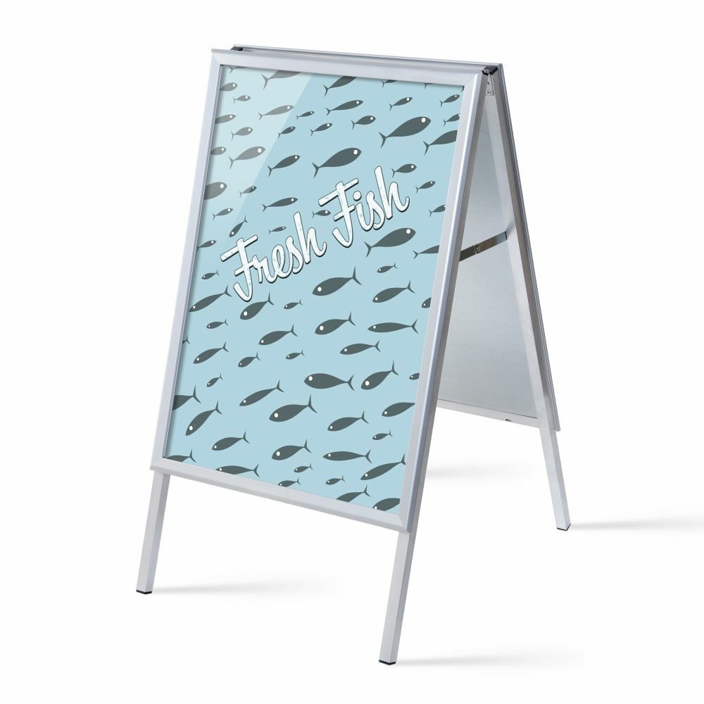 Kundenstopper A1 Komplettset Motiv „Frischer Fisch“ Englisch, Showdown Displays