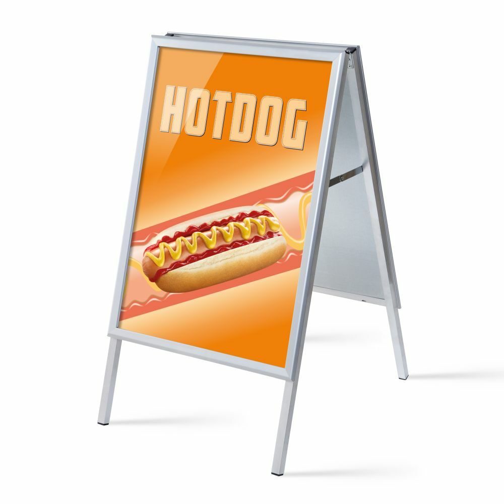 Kundenstopper A1 Komplettset Motiv „Hot Dog“ Englisch, Showdown Displays
