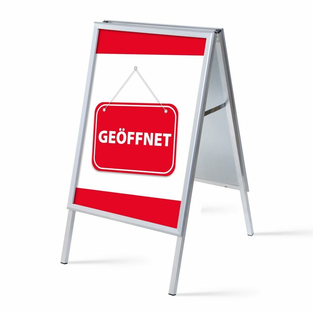Kundenstopper A1 Komplettset Motiv „Geöffnet“ Rot Deutsch, Showdown Displays