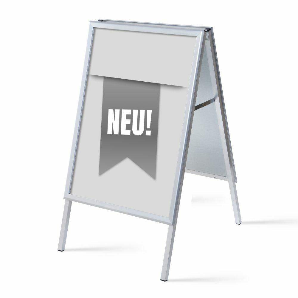 Kundenstopper A1 Komplettset Motiv „Neu“ Grau Deutsch, Showdown Displays