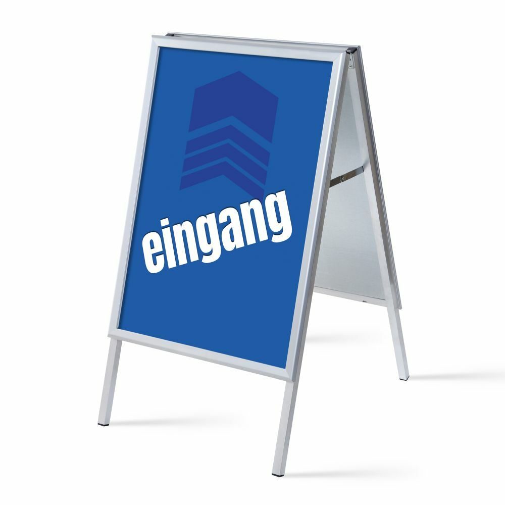 Kundenstopper A1 Komplettset Motiv „Eingang“ Blau Deutsch, Showdown Displays
