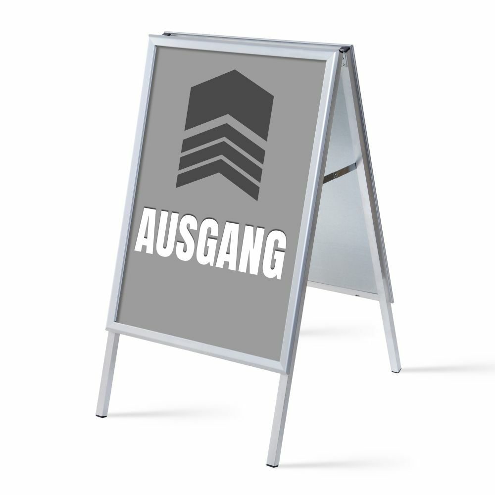 Kundenstopper A1 Komplettset Motiv „Ausgang“ Grau Deutsch, Showdown Displays