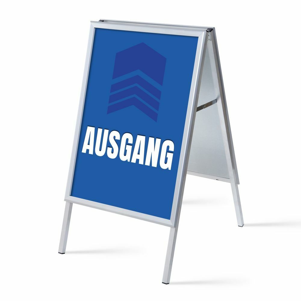 Kundenstopper A1 Komplettset Motiv „Ausgang“ Blau Deutsch, Showdown Displays