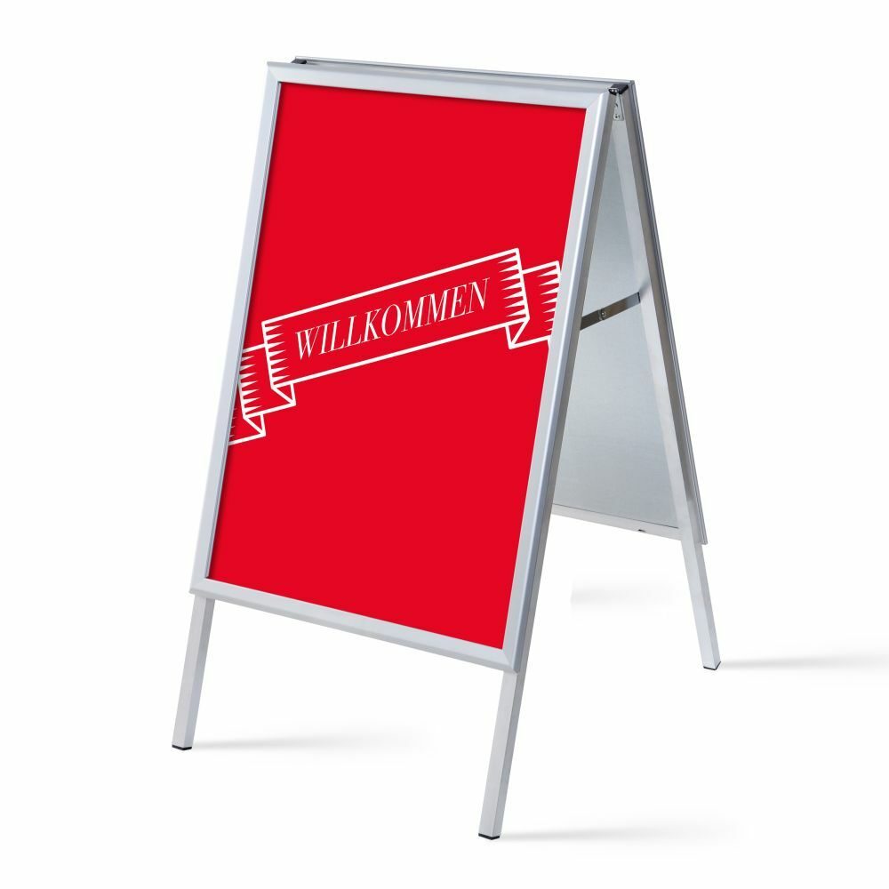 Kundenstopper A1 Komplettset Motiv „Willkommen“ Rot Deutsch, Showdown Displays