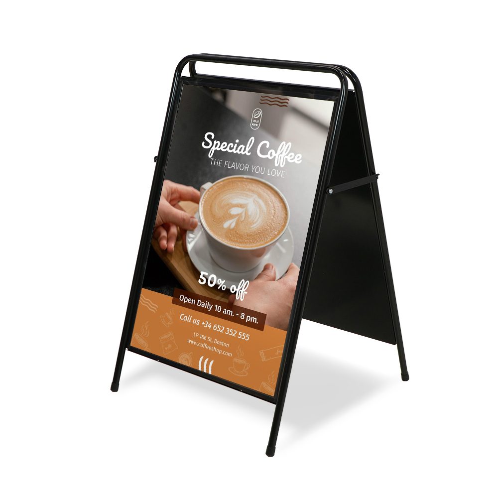 Kundenstopper Elegant Stahl 50 x 70, Showdown Displays