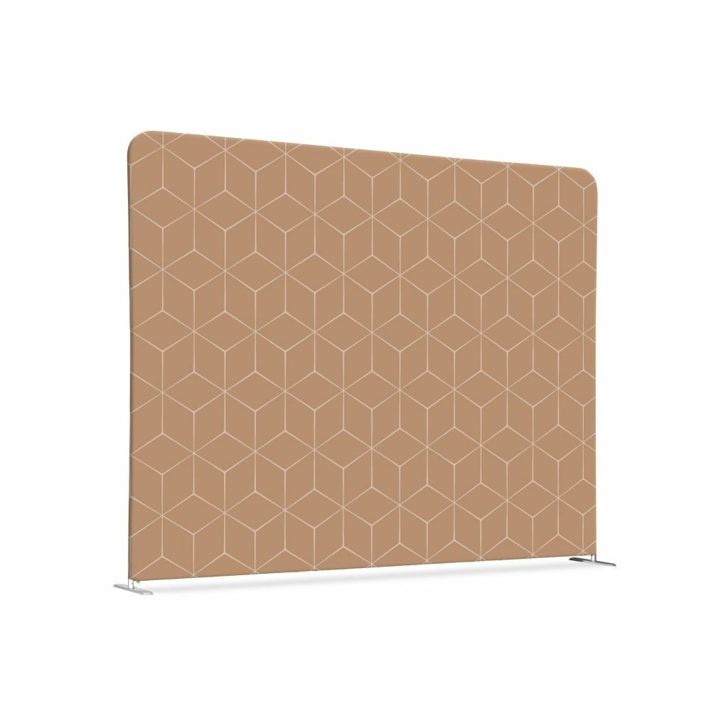 Textil Raumteiler 150-150 Doppel Motiv „Hexagon Beige“, Showdown Displays