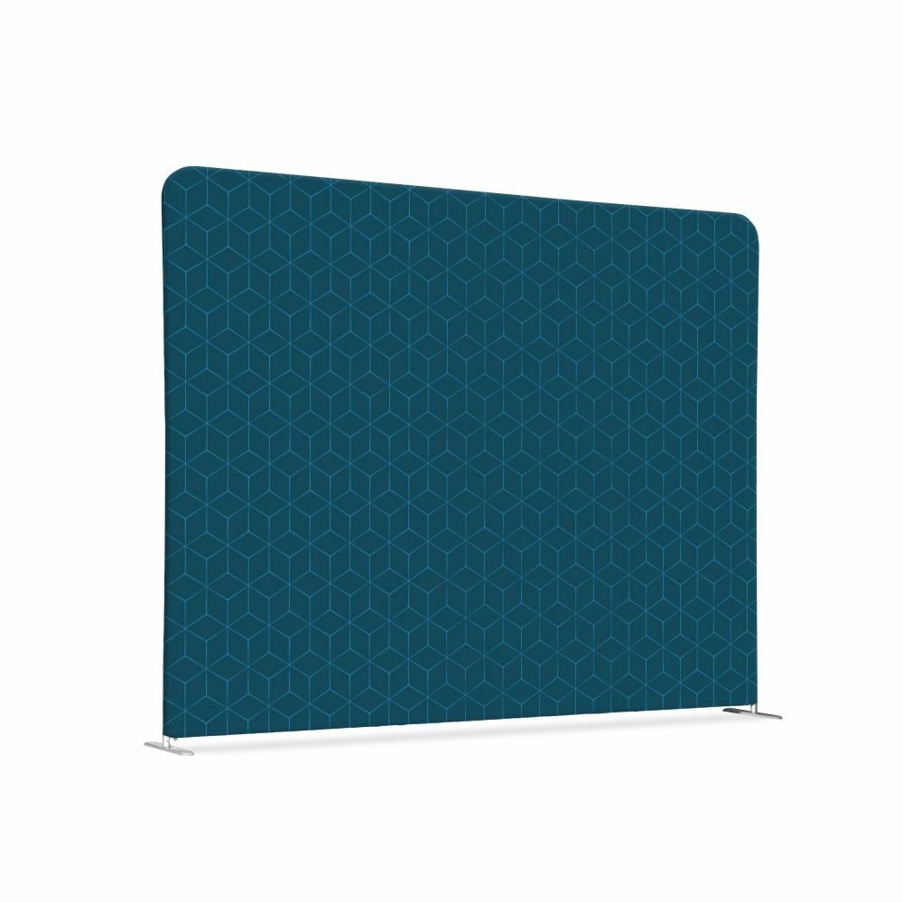 Textil Raumteiler 150-150 Doppel Motiv „Hexagon“ Blau, Showdown Displays