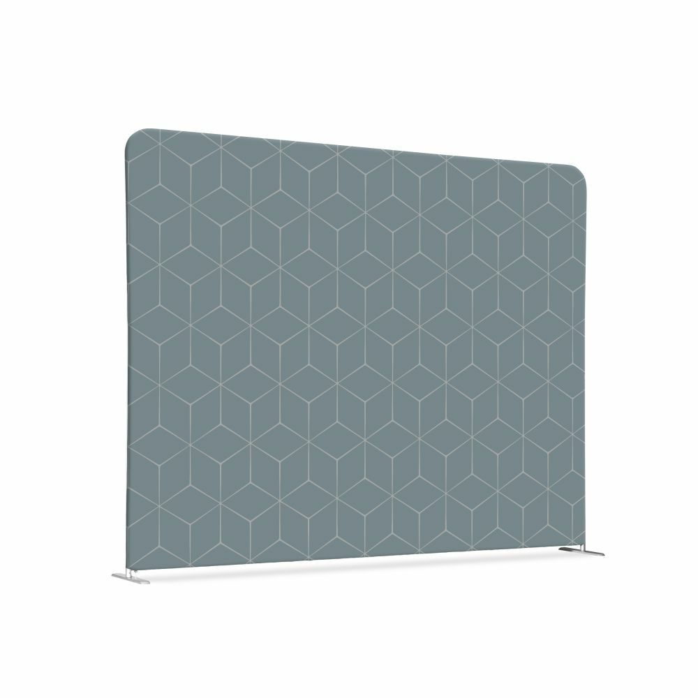 Textil Raumteiler 150-150 Doppel Motiv „Hexagon“ Grau, Showdown Displays