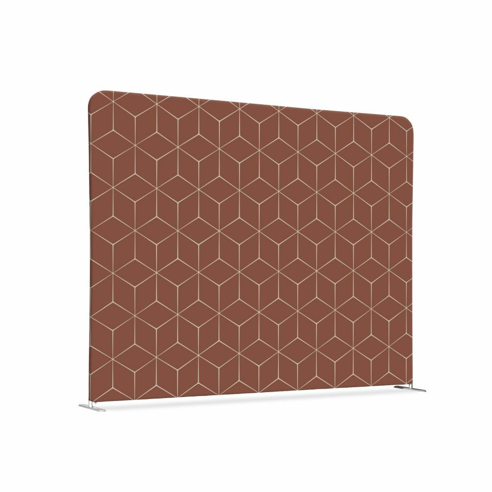 Textil Raumteiler 150-150 Doppel Motiv „Hexagon Rost“, Showdown Displays