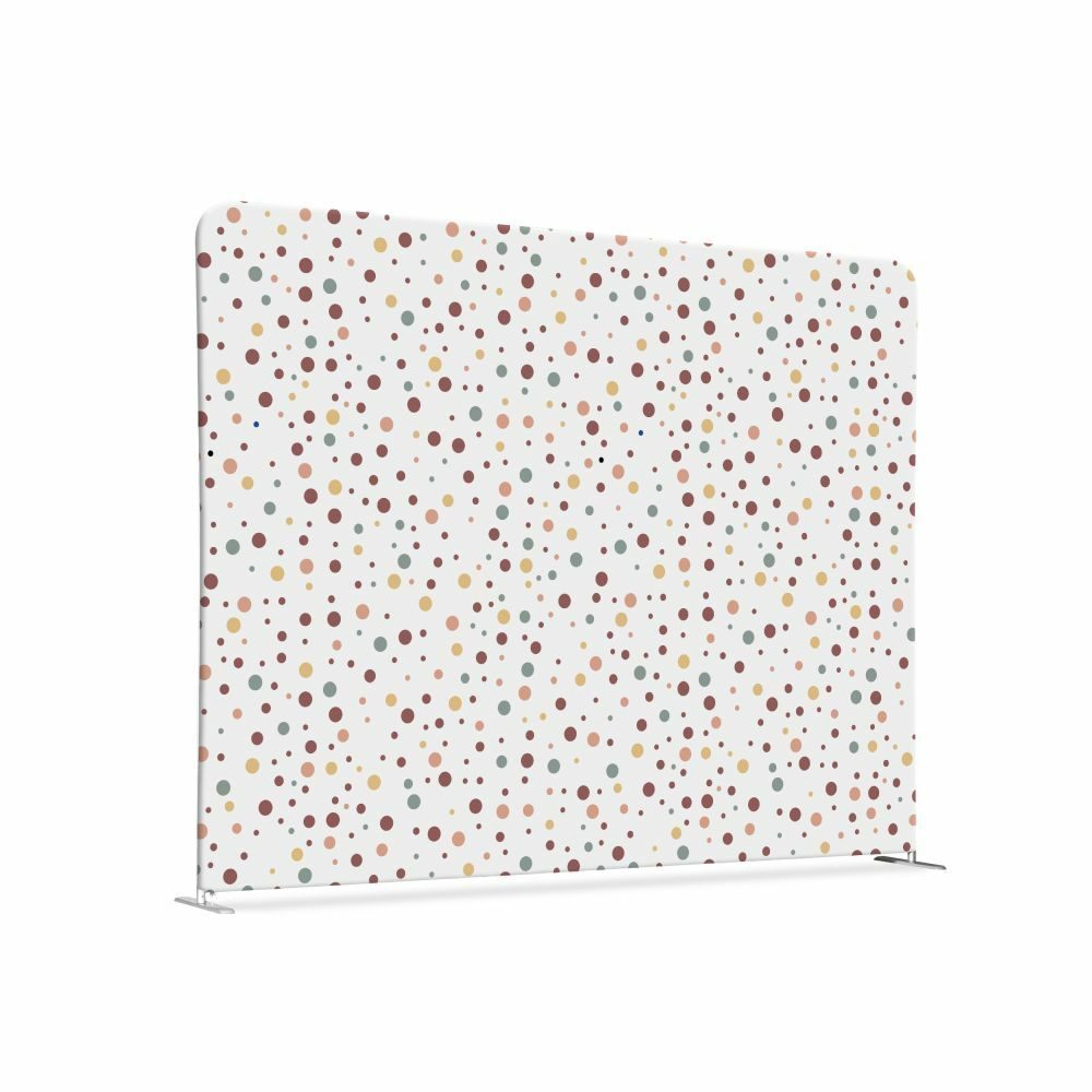 Textil Raumteiler 150-150 Doppel Motiv „Punkte Farbe Erde“, Showdown Displays