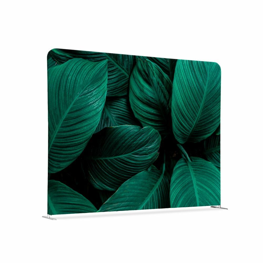 Textil Raumteiler 150-150 Doppel Motiv „Botanische Grüne Blätter“, Showdown Displays