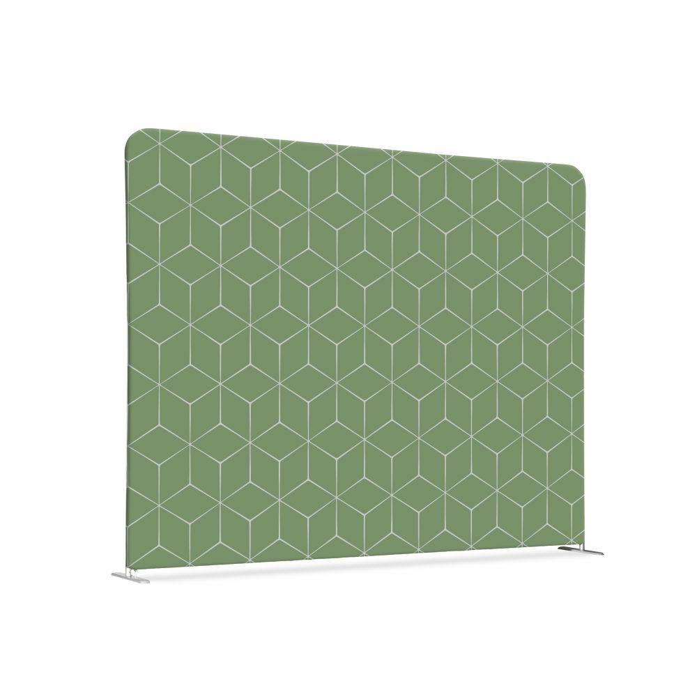 Textil Raumteiler 200-150 Doppel Motiv „Hexagon“ Grün, Showdown Displays